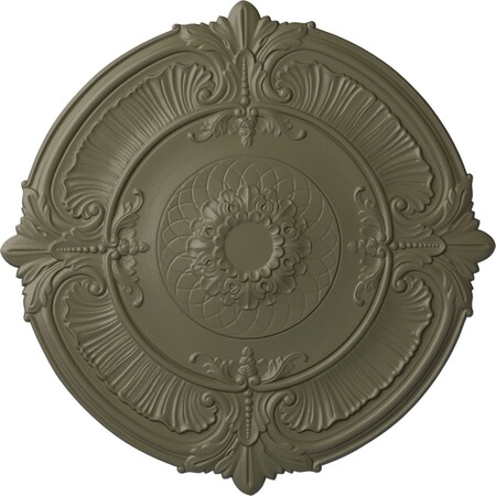 Ekena Millwork Attica Ceiling Medallion (Fits Canopies up to 3 3/4"), 39 1/2"OD x 2 1/2"P, Spartan Stone CM39ATSSF